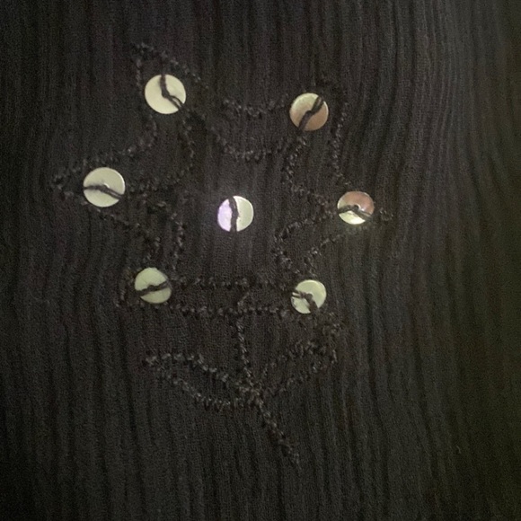 100% Silk V Neck Sequin Top Size 10 - Picture 9 of 12